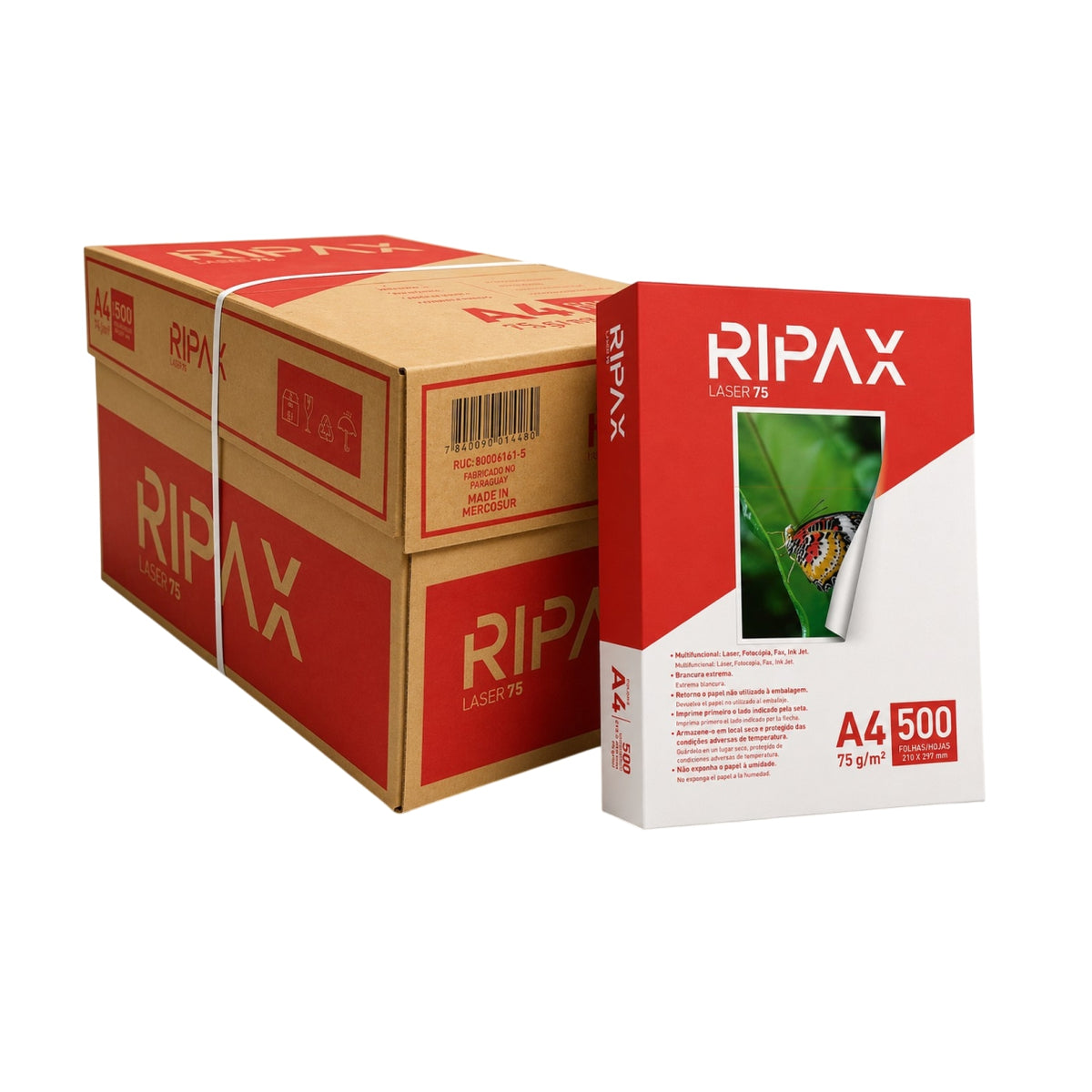 RESMA A4 CAJA CON 10 UNIDADES - RIPAX