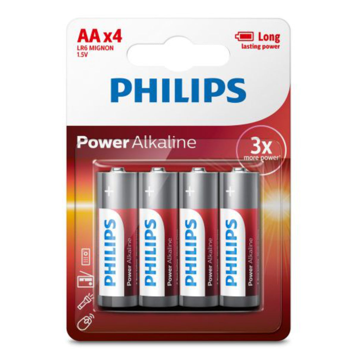 Pila Philips Alcalina AA x 4 LR6P48/97 unidades