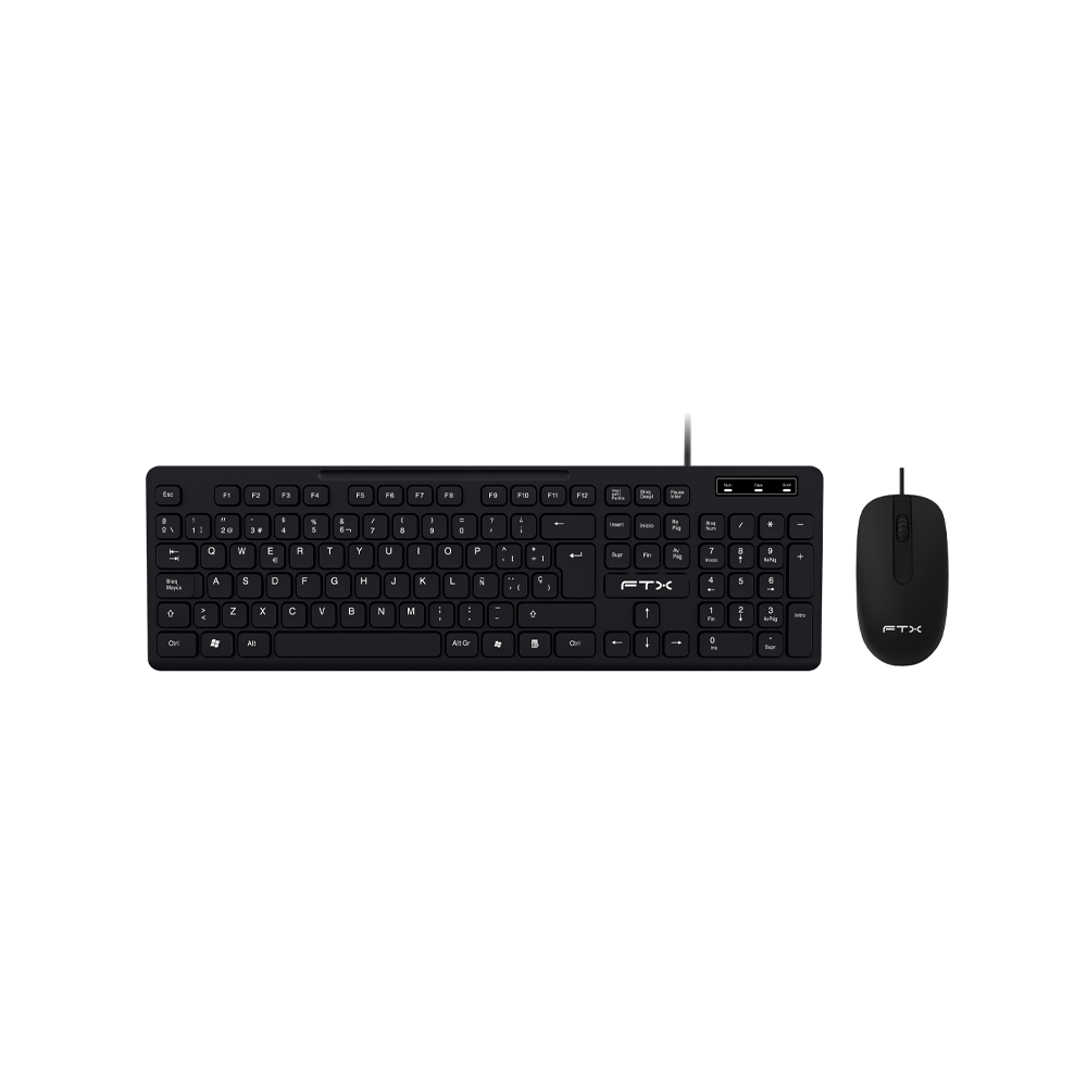 TECLADO + MOUSE FTX USB FTXKM086 NUMÉRICO/ESPANHOL/PRETO