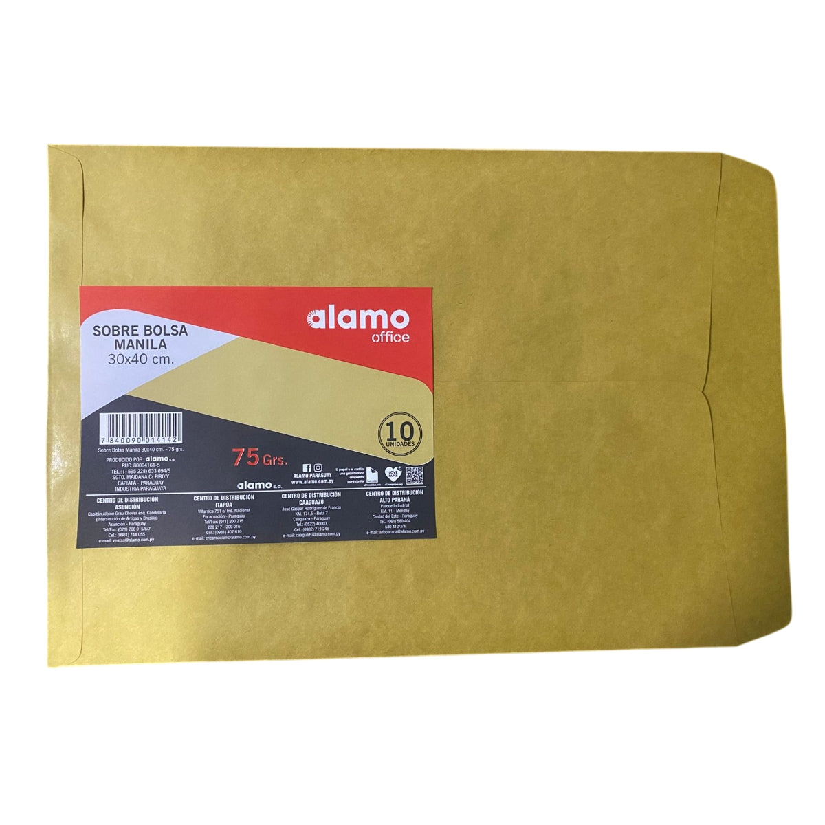 SOBRE MANILA 30X40CM ALAMO PACK DE 10 UNIDADES