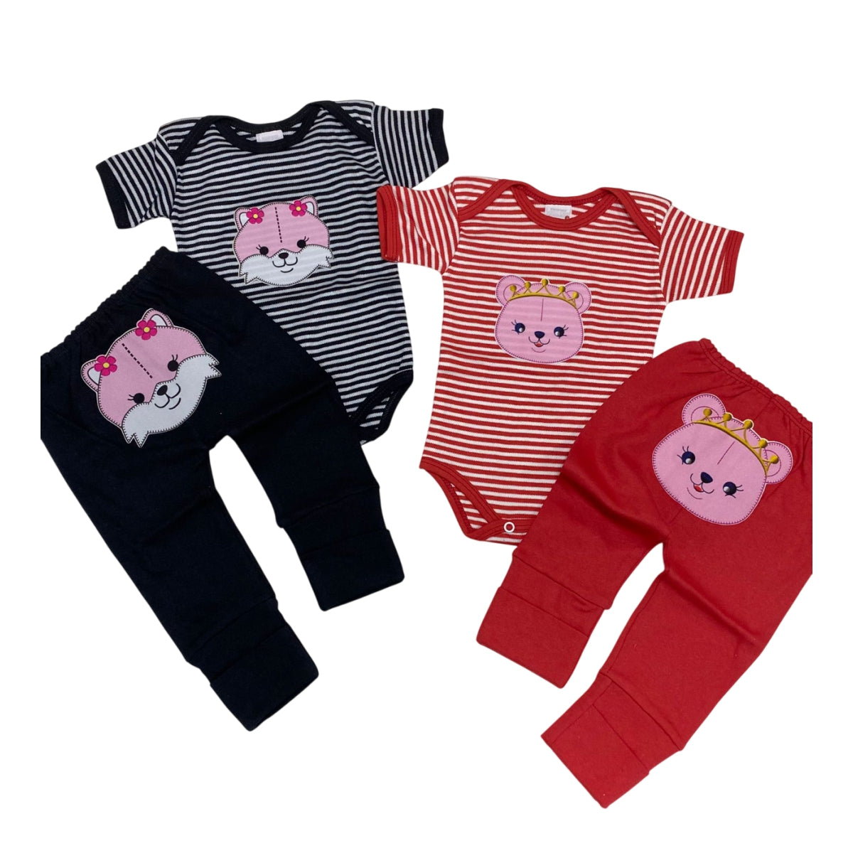 KIT CONJUNTO FEMENINO BODY CON PANTALON EL COMBO DISPONIBLE EN RN, P, M