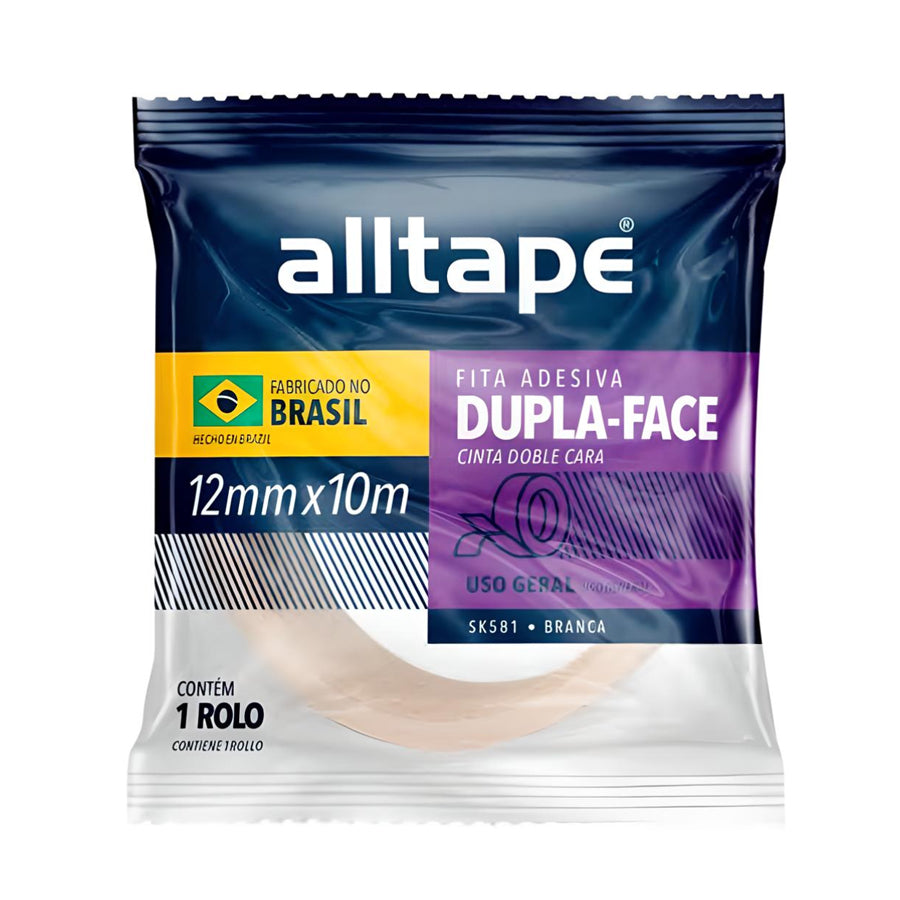 CINTA DOBLE FAZ 12MMX10M ALLTAPE 10,93 FLOW PACK